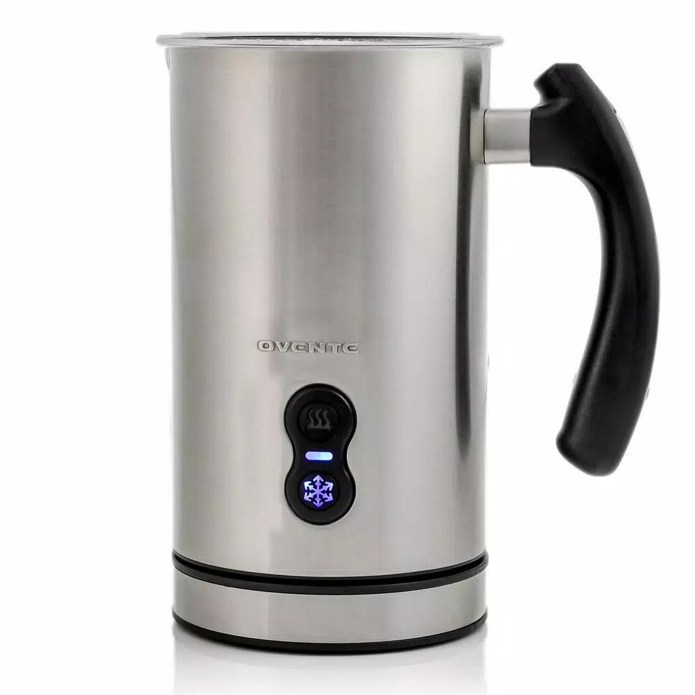 Oventes FR3608 Deluxe Electric Milk Frother and Steamer, 8 oz Silver Automatic Foam Maker