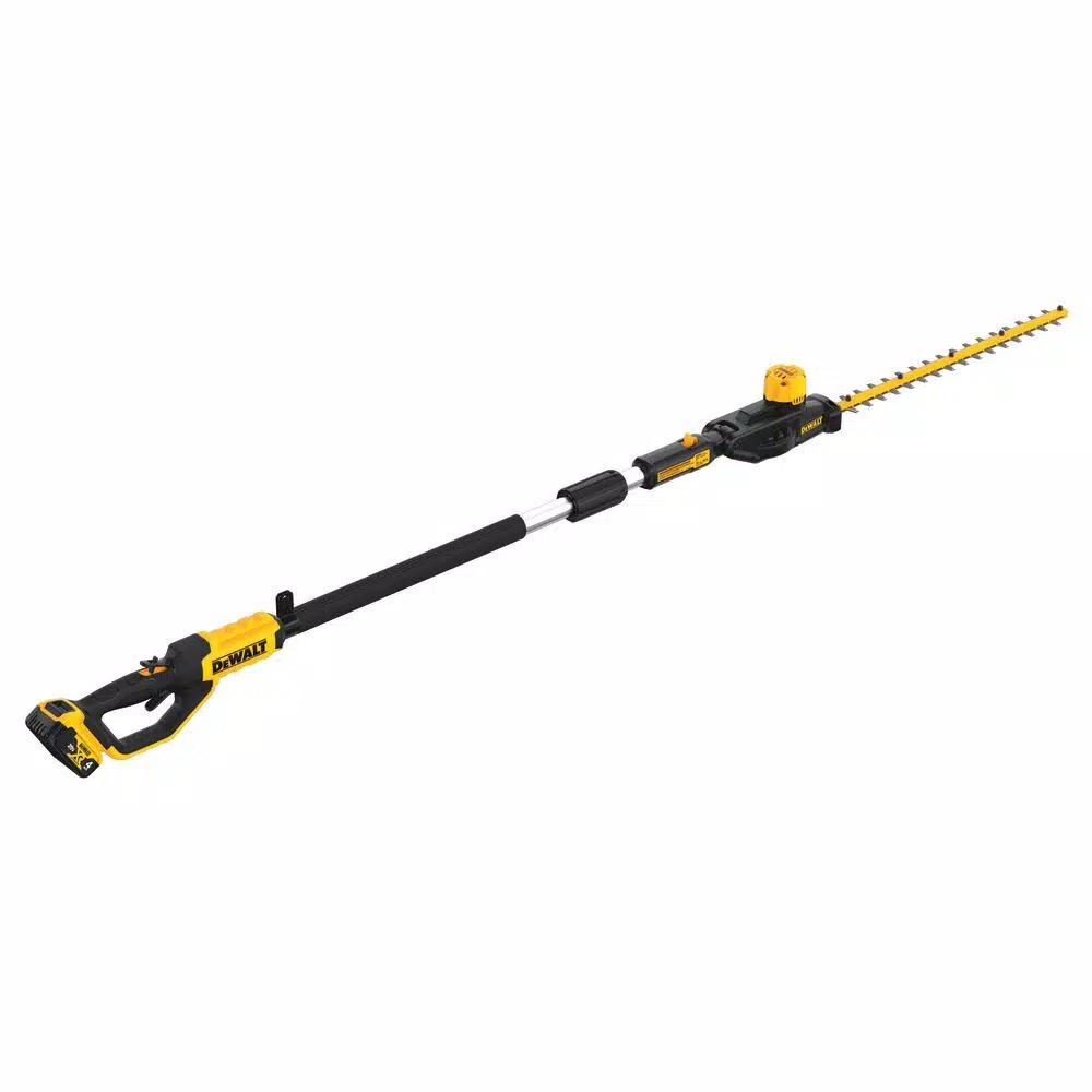 DEWALT 20V MAX Cordless Pole Hedge Trimmer Kit with 4.0Ah Battery, Charger, Sheath and Shoulder Strap
