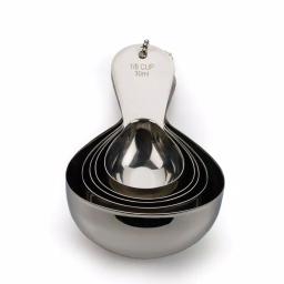 RSVP International Endurance 5-Piece Stainless Steel Measuring Cup Set, Heavy-Duty Teardrop Design thumbnail 4