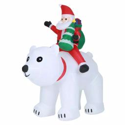 Luxen Home 6 ft. Santa and Polar Bear Inflatable Holiday Yard Decor with LED Lights thumbnail 4