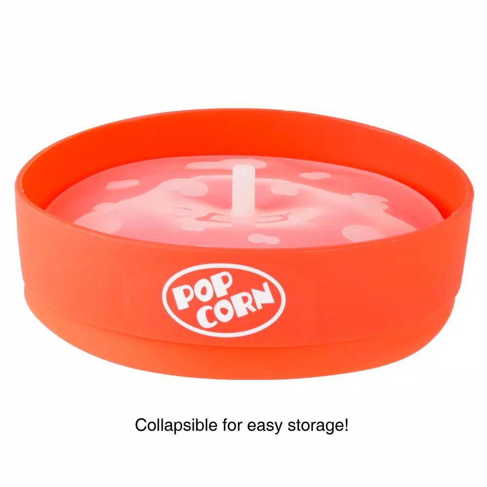 Chef Buddy Red Silicone Microwave Popcorn Popper Bowl, 80 oz Collapsible Design