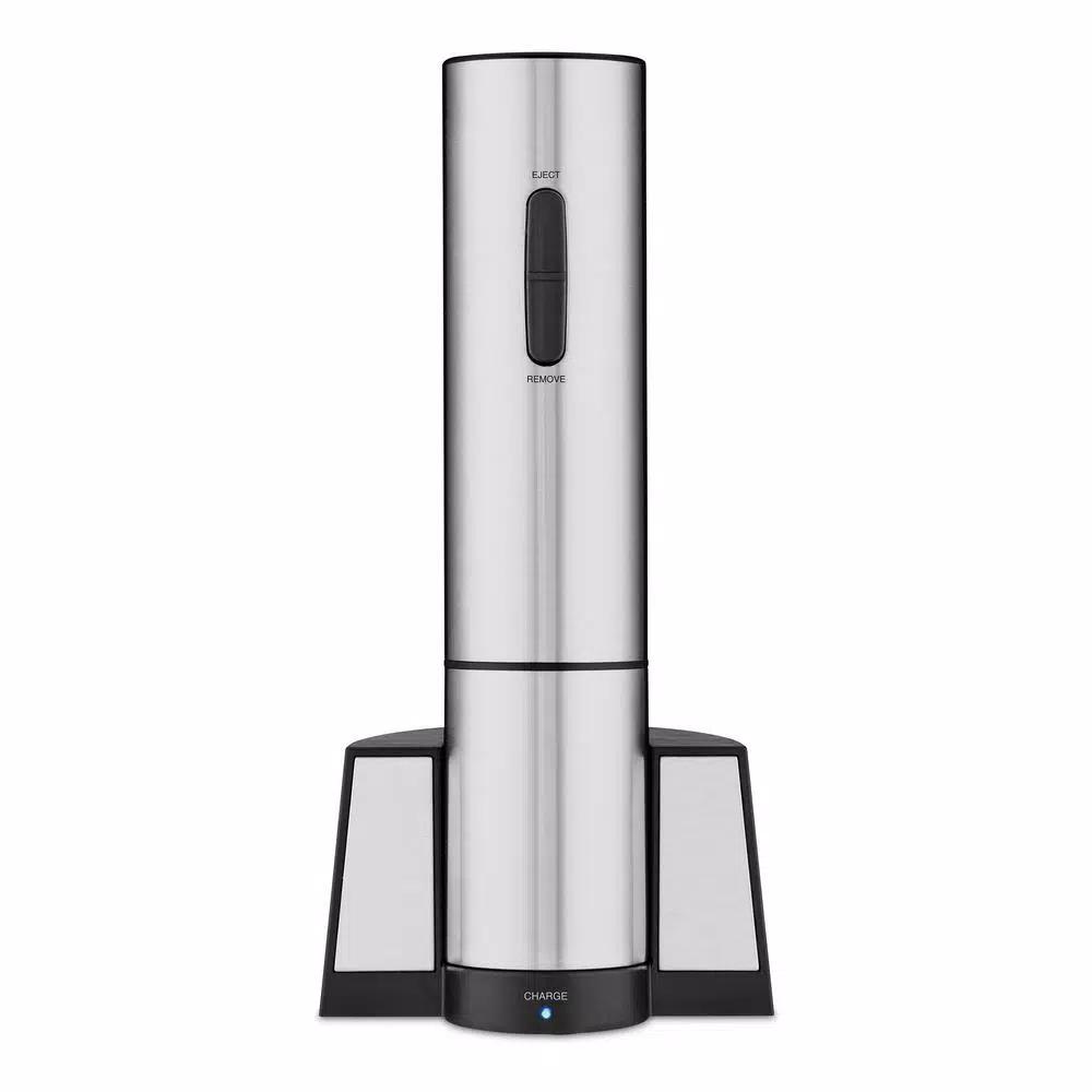 Cuisinart Electric Wine Opener with Rechargeable Charging Base, Brushed Stainless Steel