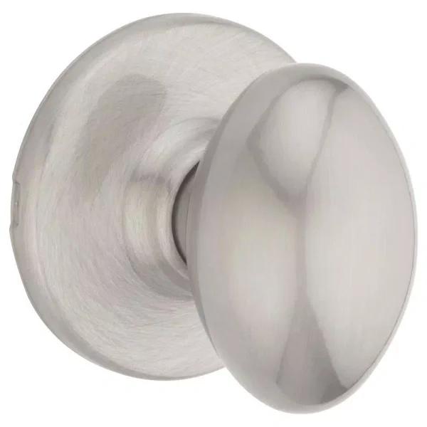 Kwikset Aliso Satin Nickel Passage Door Knob for Interior Hall and Closet Doors