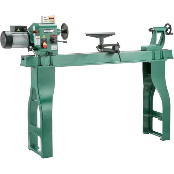 Grizzly Industrial 16 in. x 46 in. Wood Lathe with 2 HP Motor and Digital DRO Spindle Tachometer