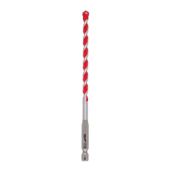 Milwaukee SHOCKWAVE 7/32 in. Carbide Hammer Drill Bit, 6 in. Length, 1/4 in. Hex Shank