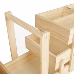Mind Reader Wooden Sewing Kit Organizer Box for Needles, Thread, and Scissors, Brown thumbnail 3