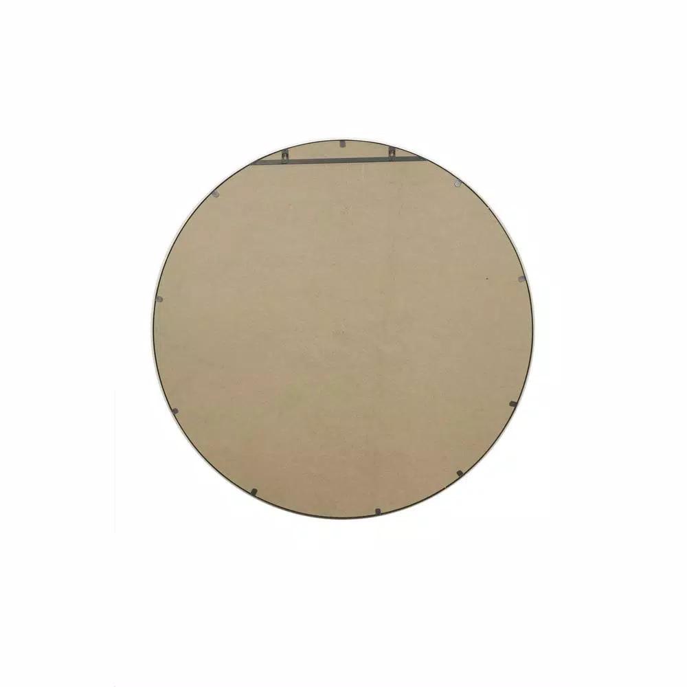 Martin Svensson Home 30 in. Round Modern Accent Mirror with Slim Pewter Metal Frame