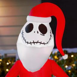 Disney Nightmare Before Christmas 4 ft. Jack Skellington as Santa Inflatable Holiday Decoration thumbnail 4