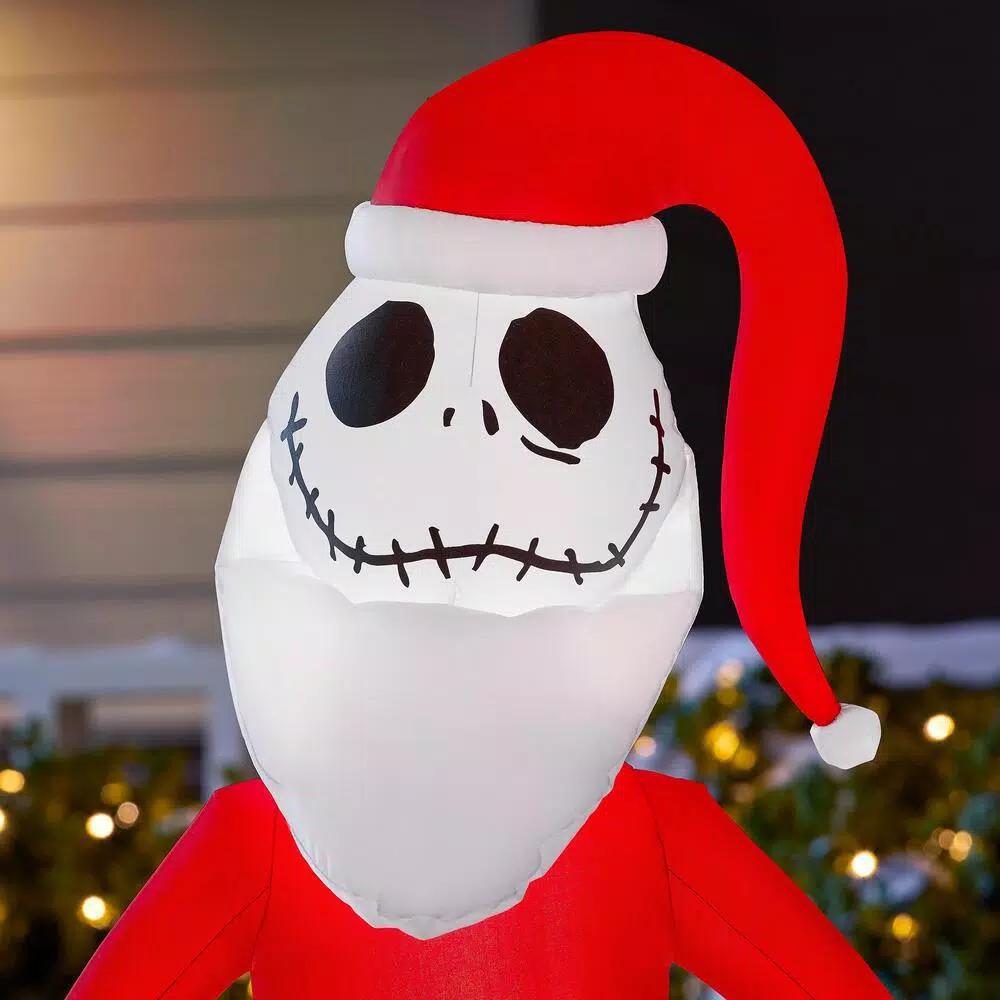 Disney Nightmare Before Christmas 4 ft. Jack Skellington as Santa Inflatable Holiday Decoration