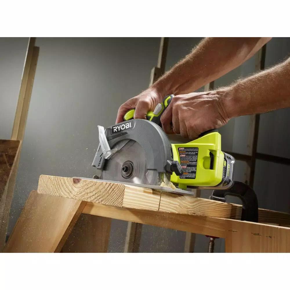 RYOBI 18V ONE+ 6-1/2 in. Cordless Circular Saw with 1.5 Ah Lithium-Ion Battery