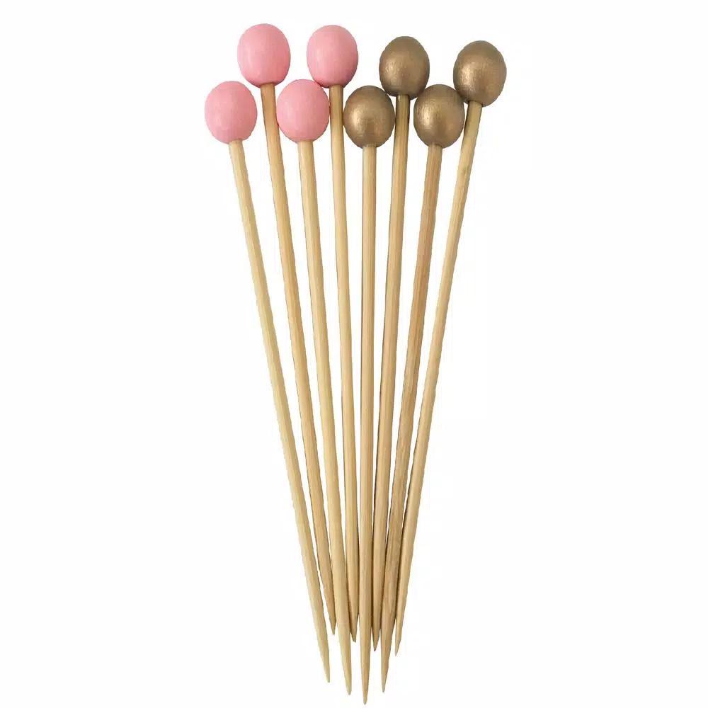 Sugar Plum Party SugarPlum Confetti 24-Piece Assorted Wood Small Food Picks for Cocktails and Appetizers