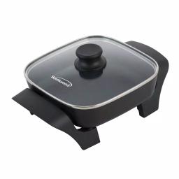 Brentwood Appliances 8 in. Nonstick Square Electric Skillet with Glass Lid, Black thumbnail 1