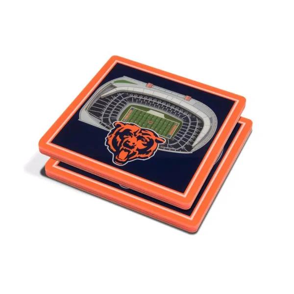 YouTheFan NFL Chicago Bears StadiumViews 3D Acrylic Coasters - Soldier Field Replica