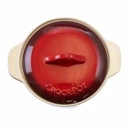 Crock-Pot Artistan 4-Piece Round Stoneware Casserole Set with Lids, Red thumbnail 4