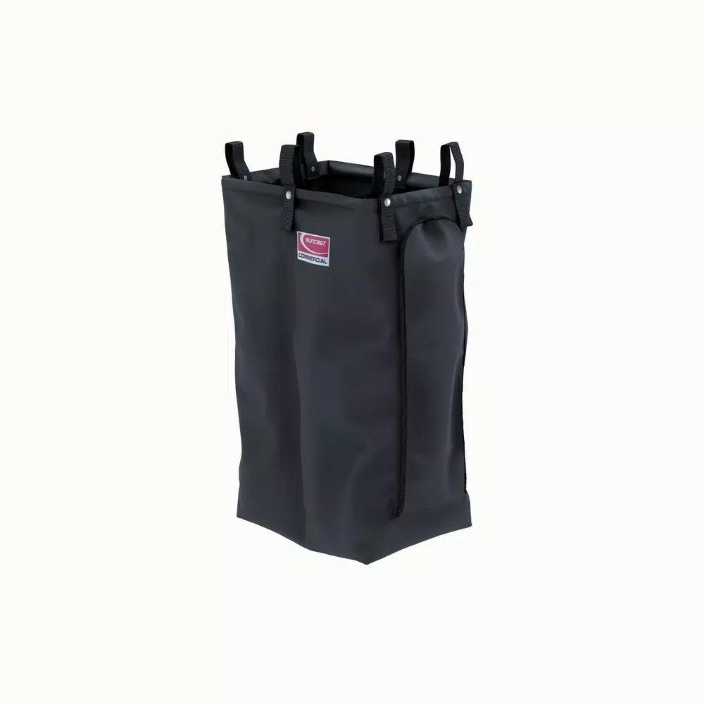 Suncast Commercial Housekeeping Cart Hanging Divided Storage Bag, Black