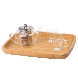 Creative Home Natural Bamboo Rectangular Serving Tray, 11 x 14 inch Coffee Tea & Dessert Platter thumbnail 5