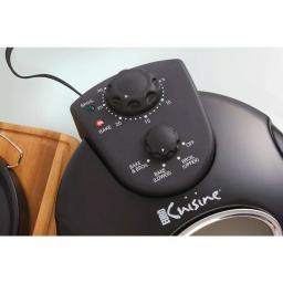Euro Cuisine 12 in. Black Electric Pizza Maker with Rotating Tray and Lid thumbnail 2
