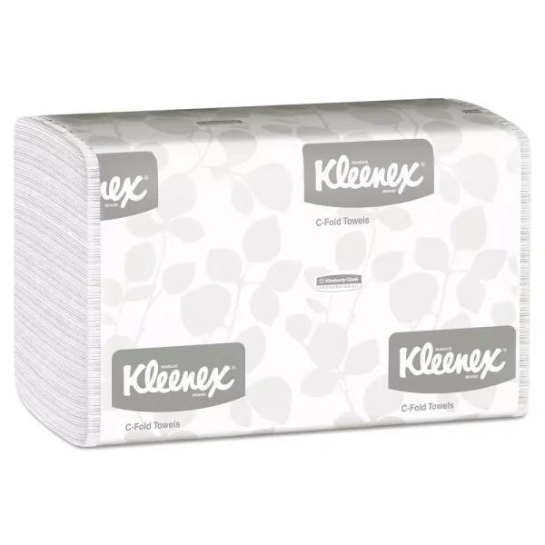 Kleenex C-Fold White Paper Towels, 1-Ply, 150 Sheets per Pack, 16 Packs per Carton