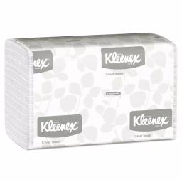 Kleenex C-Fold White Paper Towels, 1-Ply, 150 Sheets per Pack, 16 Packs per Carton thumbnail 1