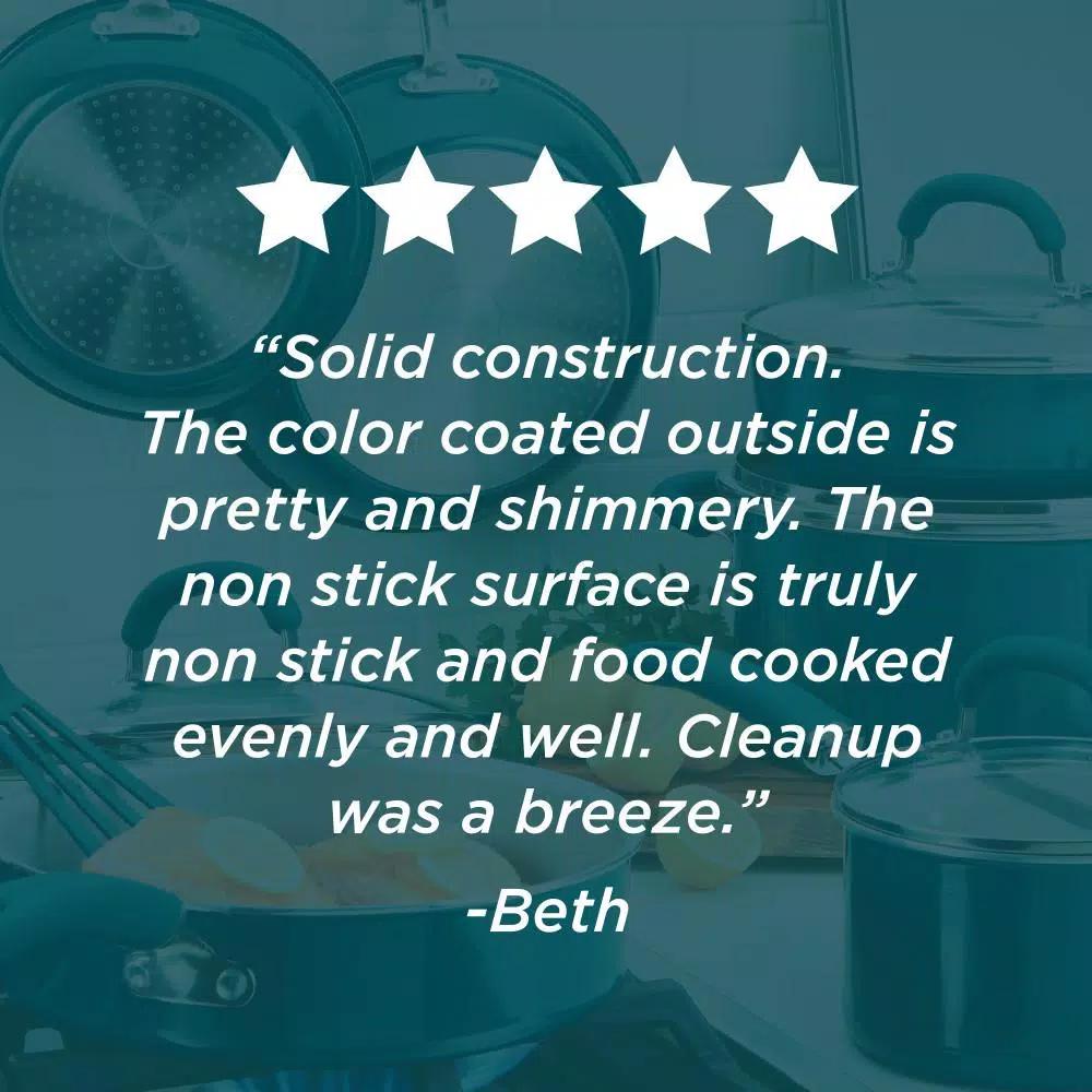 Rachael Ray Create Delicious 14.25-Inch Aluminum Nonstick Wok, Teal Shimmer
