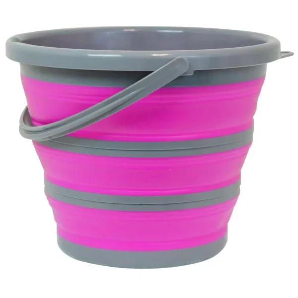 Southern Homewares 2.65 Gal. Pink Collapsible Silicone Bucket Deluxe - Heavy Duty Storage Pail