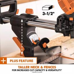 Evolution Power Tools Evolution R255SMSDB+ 10 in. 15 Amp Dual Bevel Sliding Miter Saw with Laser Guide thumbnail 14