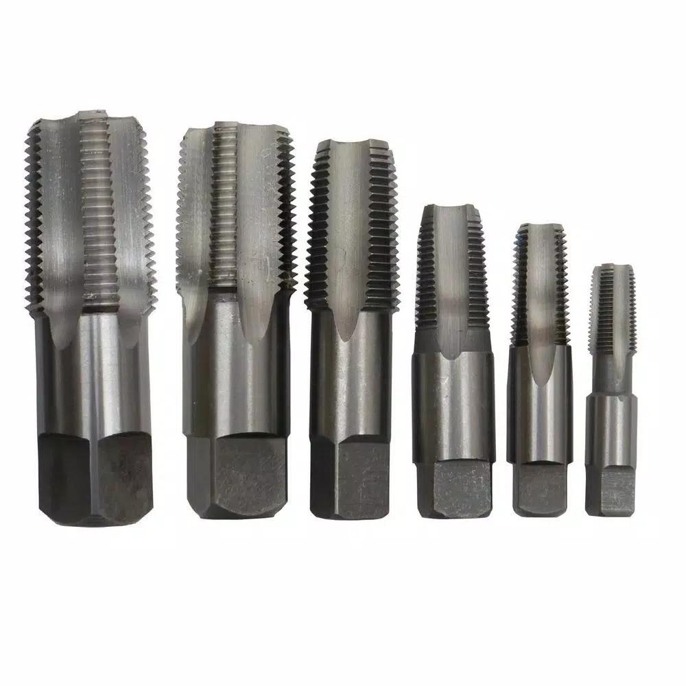 Drill America 12-Piece Carbon Steel NPT Pipe Tap and Die Set with Wooden Case