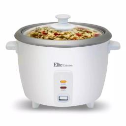 Unbranded Elite Gourmet 6-Cup White Non-Stick Rice Cooker with Steam Tray thumbnail 3