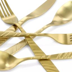 Megachef La Vague 20-Piece Matte Gold Flatware Set, 18/10 Stainless Steel Service for 4 thumbnail 8