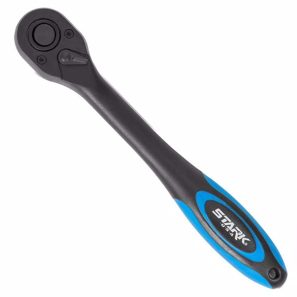 Stark 1/2 in. Drive 72-Tooth Quick Release Composite Ratchet Wrench, Blue/Black
