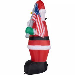 Fraser Hill Farm 8 ft. Americana Santa with Bald Eagle & American Flag Christmas Inflatable with Lights thumbnail 8