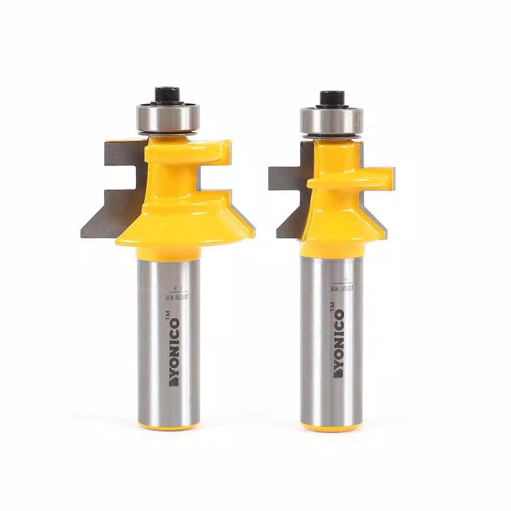Yonico Carbide Tipped Tongue and Groove Router Bit Set, 1/2 in. Shank, 2-Piece