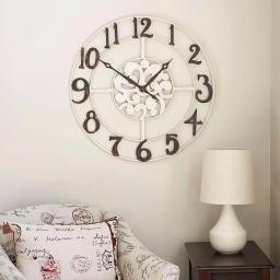 Household Essentials Large 32-Inch Metal Numbers Wall Clock - Oversized Round Analog Wall Art thumbnail 3