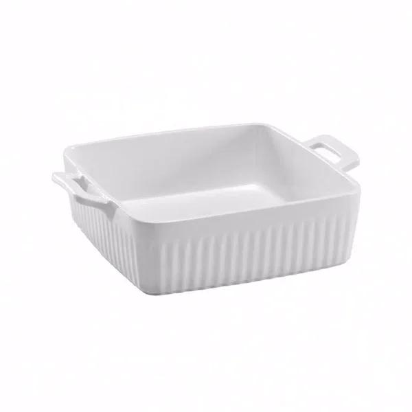Over and Back Nolita Large Square Porcelain Baker, White