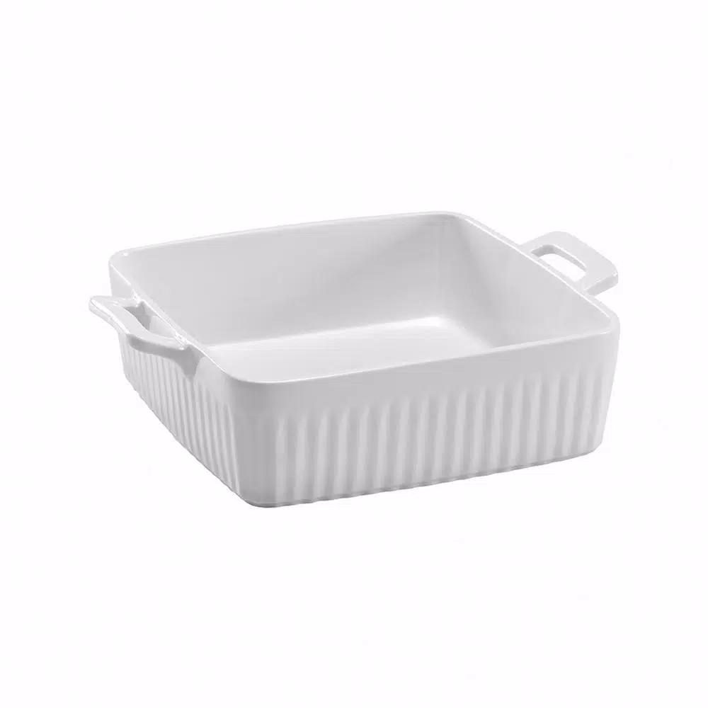 Over and Back Nolita Large Square Porcelain Baker, White