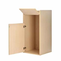 Alpine Industries 40 Gal. Oak Wood Commercial Tray Top Waste Enclosure Trash Can thumbnail 3