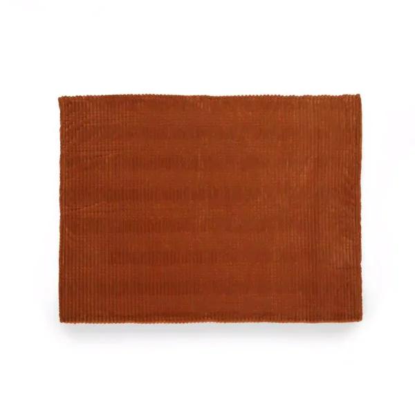 Noble House Cascara Orange Corduroy Plush Throw Blanket - Modern Textured Decor