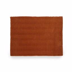 Noble House Cascara Orange Corduroy Plush Throw Blanket - Modern Textured Decor thumbnail 1