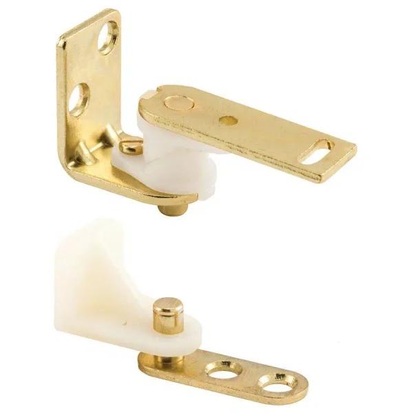 Prime-Line Brass Finished Steel Cafe Door Hinge Set, Double Acting & Self-Closing