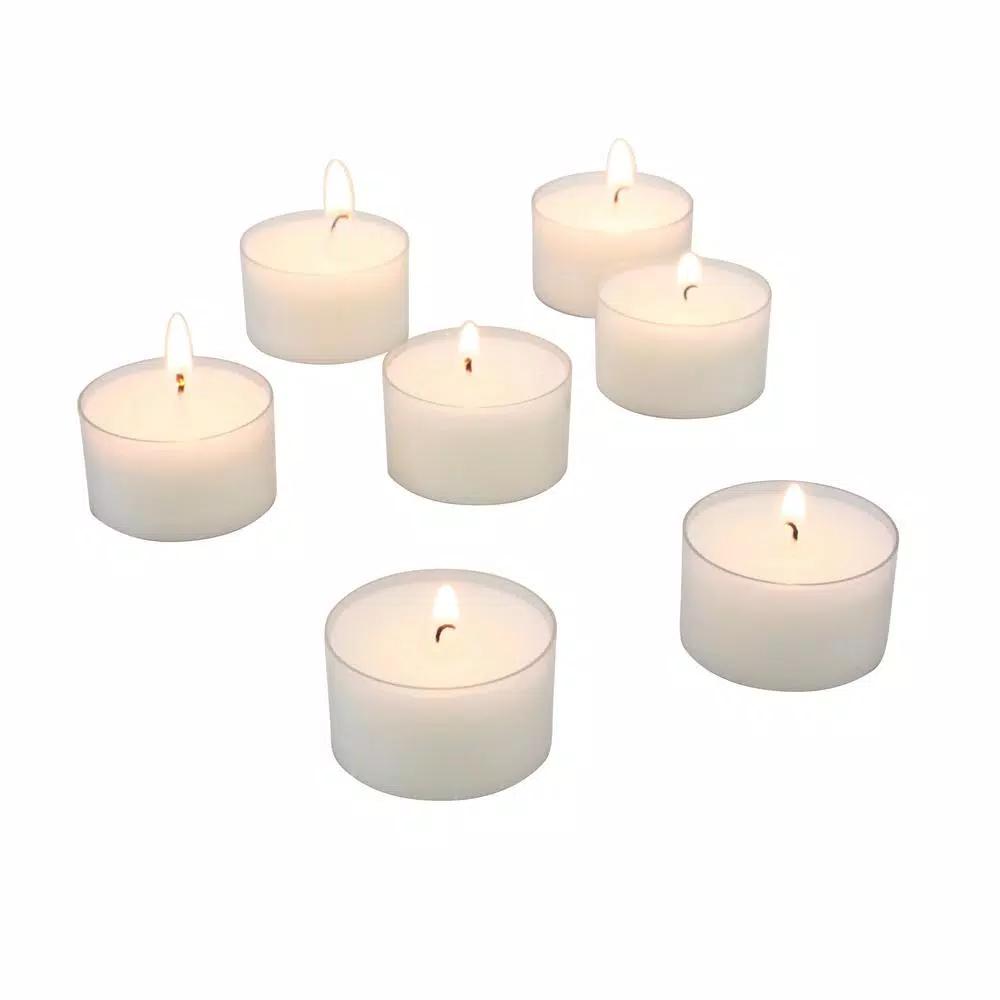 Stonebriar Collection Stonebriar Unscented White Paraffin Tealight Candles, 8-Hour Burn Time, 48-Pack