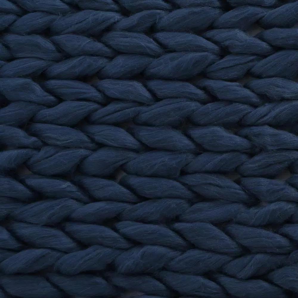 Noble House Marnie Blue Acrylic Throw Blanket - Modern Solid Pattern