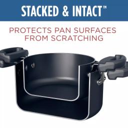 Farberware Neat Nest 6-Quart Aluminum Nonstick Saucepot with Glass Lid, Black thumbnail 3