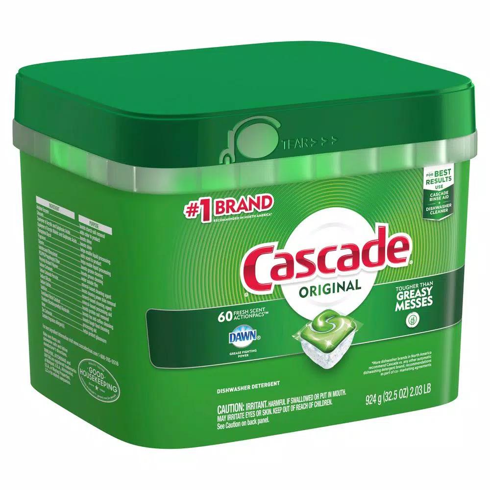Cascade ActionPacs Dishwasher Detergent with Dawn, Fresh Scent (60-Count)