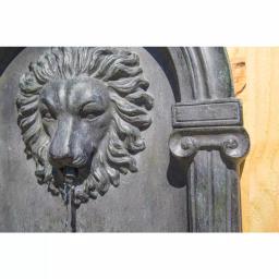 Kenroy Home Royal Resin Wall Fountain with Lion Head Design and LED Light, Zinc Finish thumbnail 3
