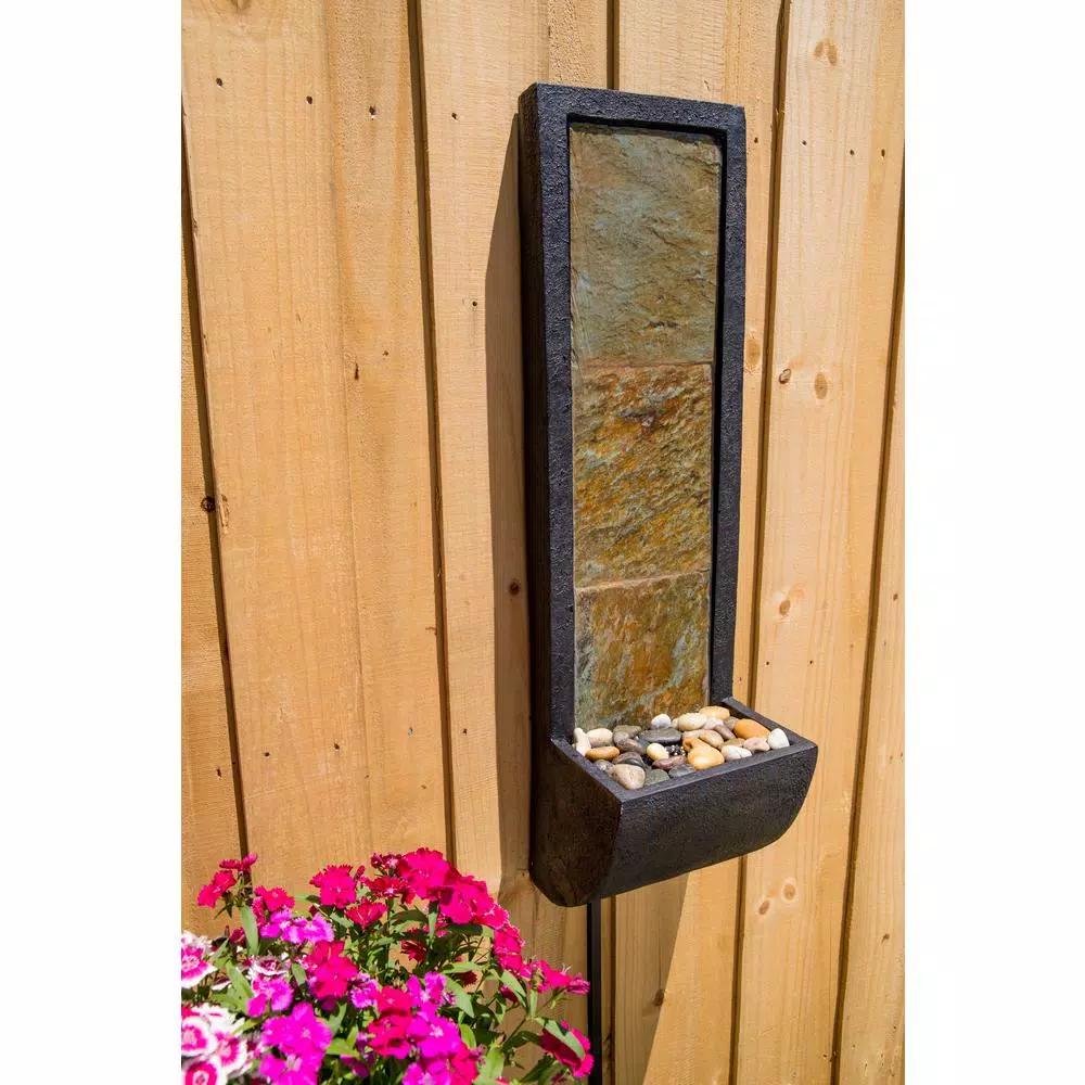 Kenroy Home Triptych Resin and Slate Indoor/Outdoor Wall Fountain, 37 in.