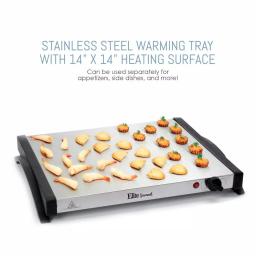 Elite Gourmet 2.5 Qt. Stainless Steel Buffet Server with 2 Crocks and Warming Tray thumbnail 5