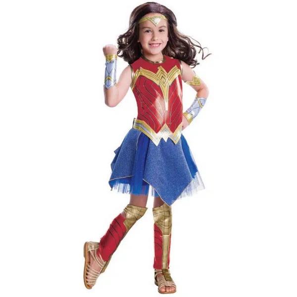 DC Comics Justice League Wonder Woman Deluxe Girls Halloween Costume, Large