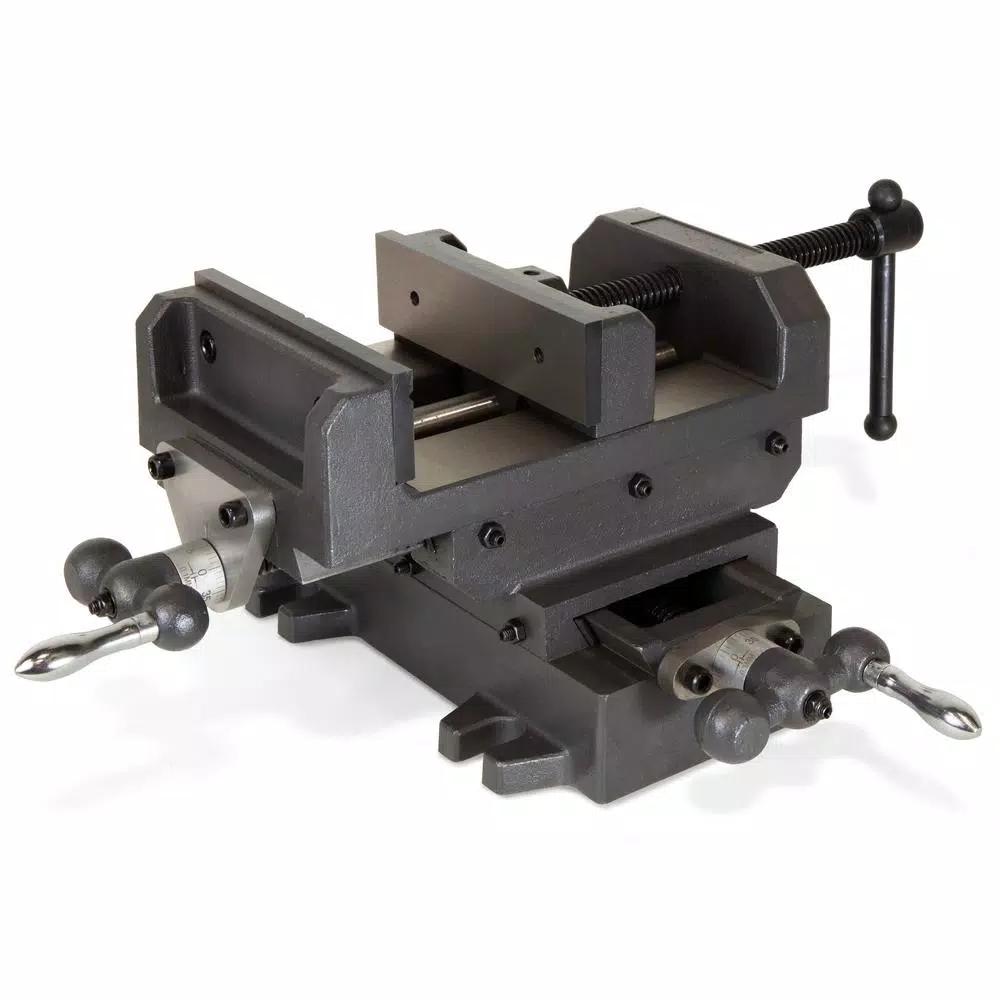 WEN 6-1/8 in. Compound Cross Slide Benchtop Vise, Heavy Duty Cast Iron