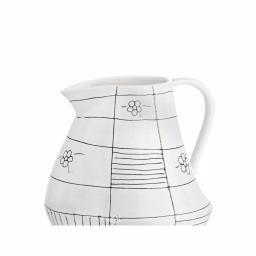 Abigails Black and White Ceramic Graffiti Pitcher, 60 fl. oz. - Handmade in Portugal thumbnail 2