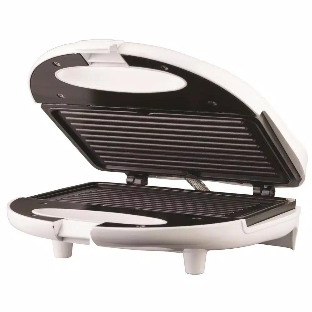 Brentwood Appliances TS-246 750W Nonstick Panini Press and Sandwich Maker, White